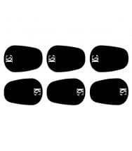 The large mouthpiece patches for saxophone and clarinet are cut from a black material 0.8 mm thick and packaged in a 6-piece bag. Durable, softand comfortable. Mitigate uncomfortable vibrations. Protects the beak of the mouthpiece from tooth marks. Leaves no trace of glue after use. Always clean the surface of the mouthpiece before placing the mouthpiece patch on.
